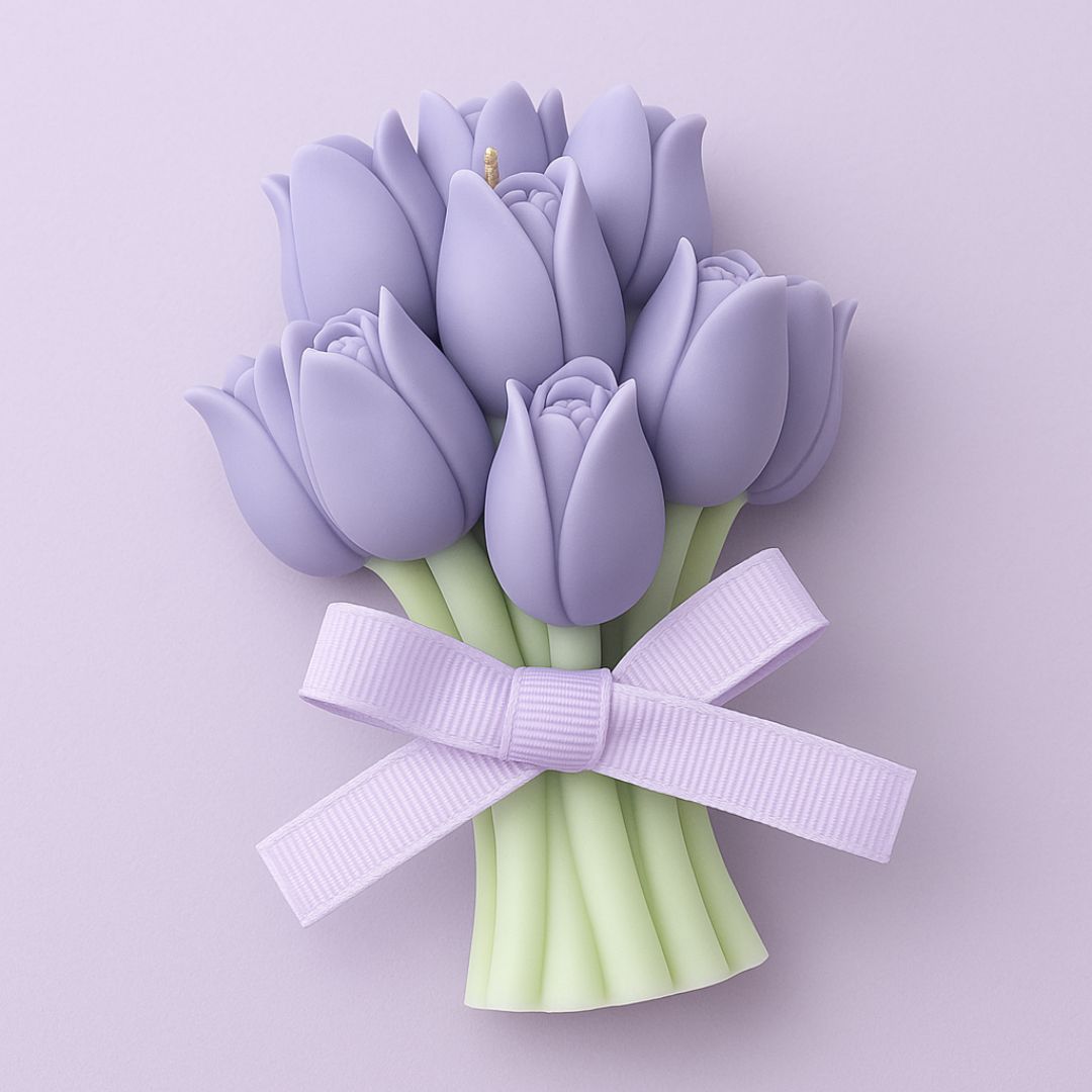 Velas decorativas con forma de tulipanes